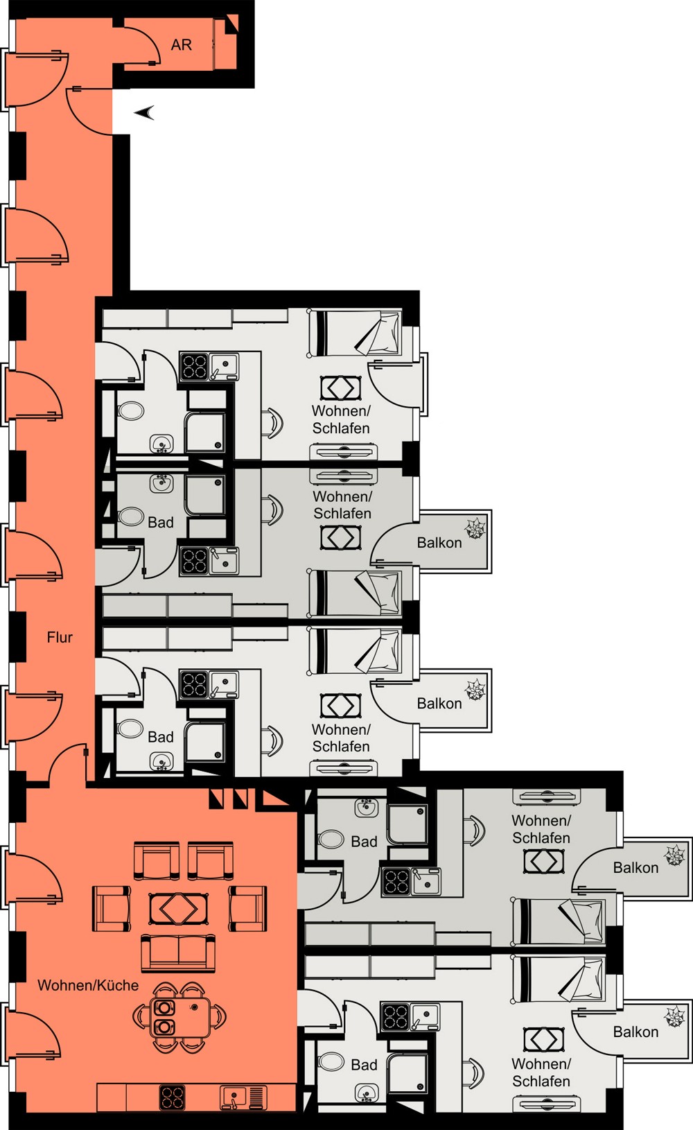 Example floor plan of an apartment
