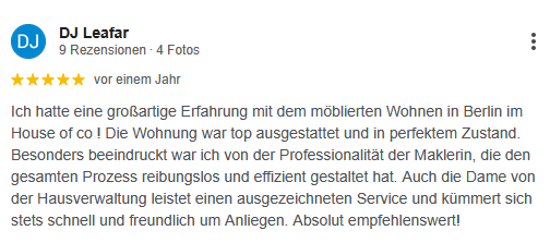 5 Star review Google My Business House of Co